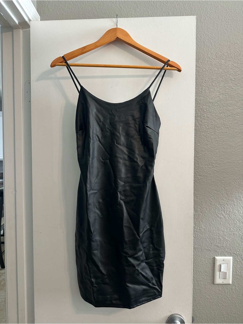 Fashion Nova Black Faux Leather Bodycon Mini Dress - Picture 2 of 4